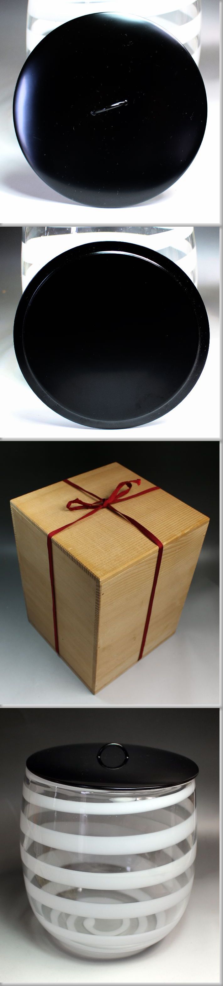 茶道具 上越クリスタルガラス特注品　 硝子水指　木箱 茶道具 上越クリスタルガラス特注品 硝子水指 木箱